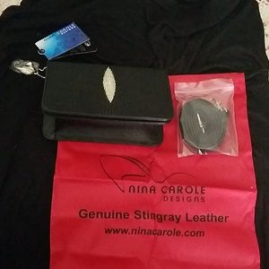 Genuine stingray leather evening purse